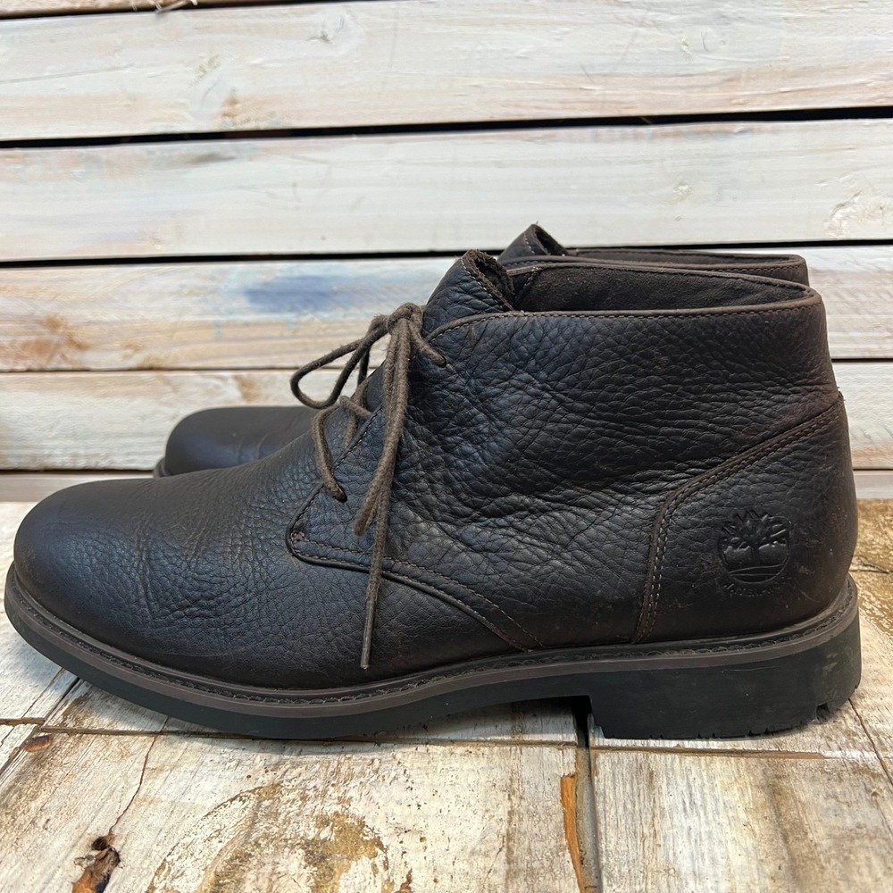 Timberland Black‎ Leather Chukka Boots A2ETJ Casual Work Waterproof Mens 9.5